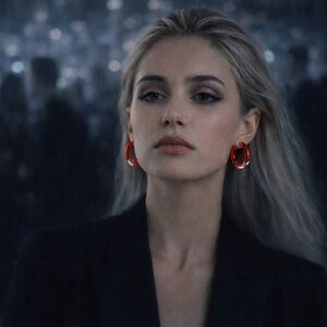 NWT Red Medium Illusion Lucite Hoops